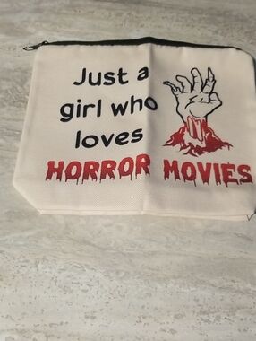 Just a Girl Who Loves Horror Movies Canvas Pouch